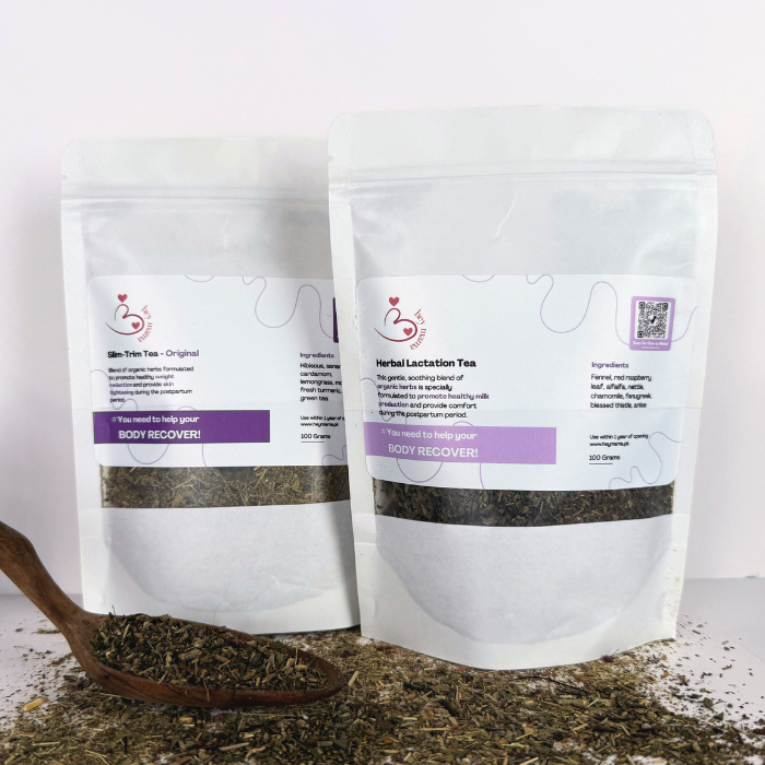 Postpartum Tea Bundle - Herbal Lactation Tea + Slim Trim Tea