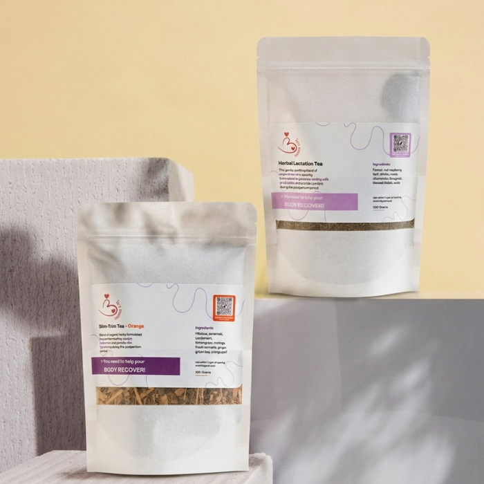 Postpartum Tea Bundle - Herbal Lactation Tea + Slim Trim Tea